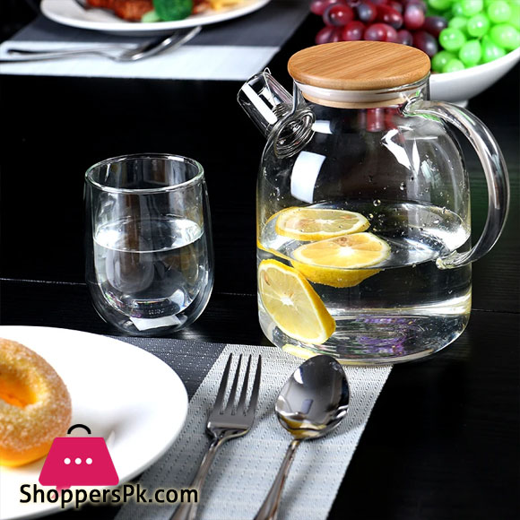 Borosilicate Glass Teapot Stovetop Safe Heat Resistant 1800 ml