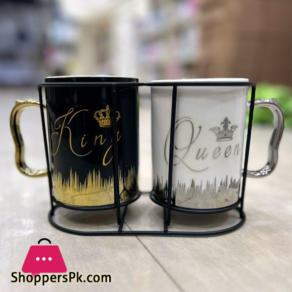 King and Queen Couple Mugs with Stand Tea Coffee Mugs for Anniversary Wedding Engagement Valentines Day Gifts for Couple Women Men Husband Wife