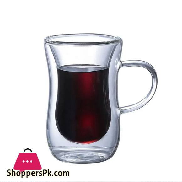Double-layer Coffee Glass Double Wall Kawa Glass Transparent Heat Resistant Tea Cup Glasses For Hot Cold Coffee Tea - 80ml