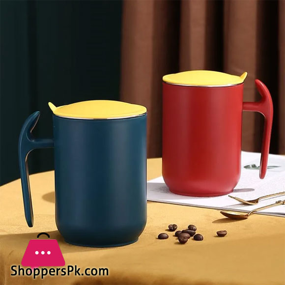 Double Wall Stainless Steel Insulation Coffee Mug Anti-Scald Mug With Removable Lid