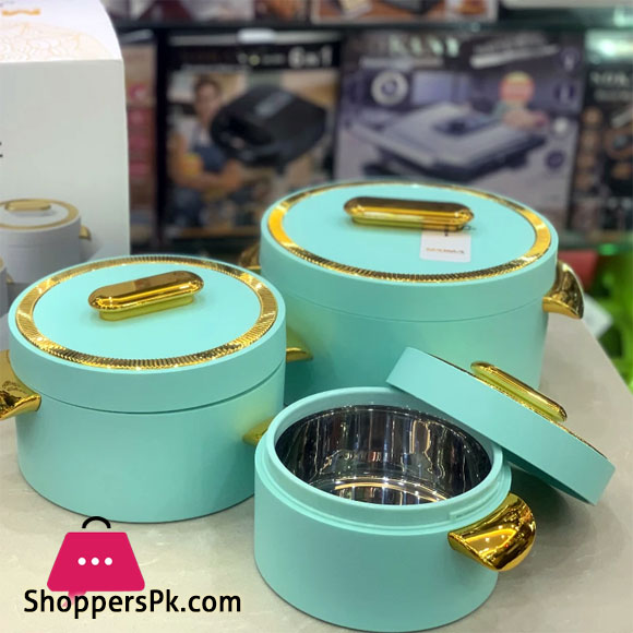 Durable Insulated Hot Pot Luxury Portion Casserole Stainless Steel Hotpot 3 Pcs 1/2/3.5 Liters