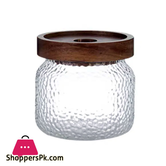 HAMMER GRAIN GLASS JAR - 500ml -1Pcs