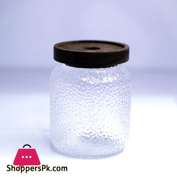 HAMMER GRAIN GLASS JAR - 750ml -1Pcs