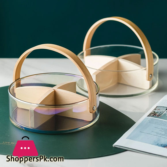 Handmade Glass Basket Food Storage Box Nordic Style Tableware Durable Dried Fruit Snack Dish Plate Home Kitchen Accessories