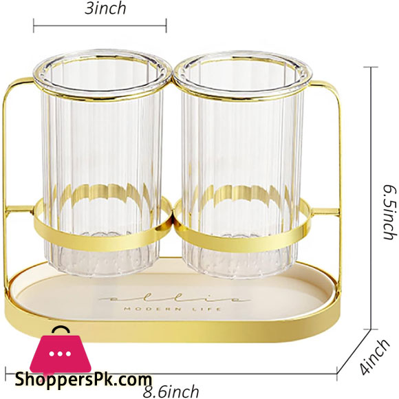 Kitchen Utensil Caddy Plastic Draining Chopstick Spoon Cage Silverware Caddy for Party Utensil Holder Countertop Gold & White