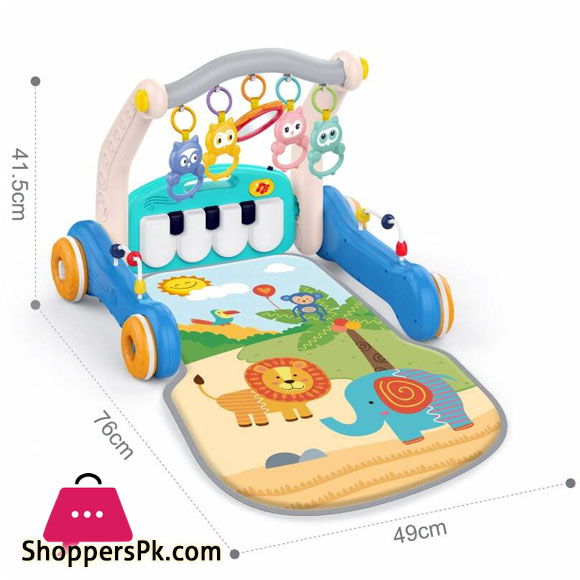 2in1 PUSH WALKER EDUCATIONAL MAT PLAYING BAND MUSICAL WOOPIE PIANO