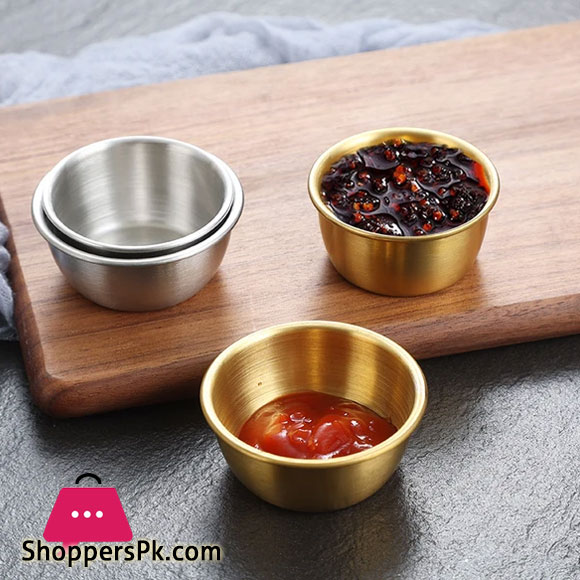 Ramekin Sauce Dipping Bowl Mini Sauce Cups Pudding Condiment Cups for Home Party Restaurant Silver 5CM-1Pc