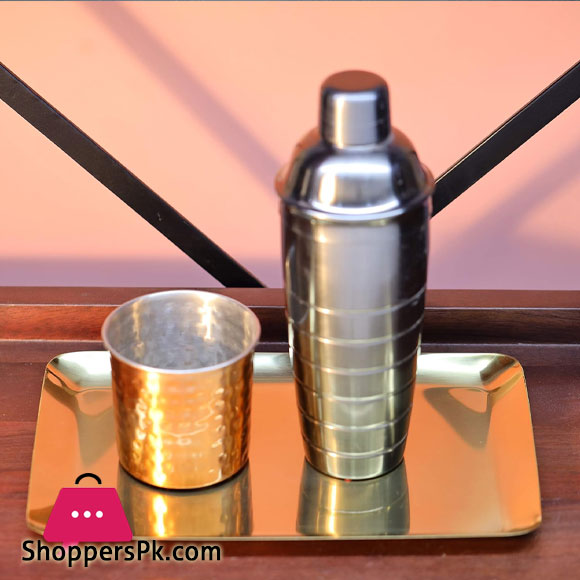 Rectangular Stainless Steel Gold Decorative Serving Tray for Kitchen Coffee Table Dinning Table 31x24x2.5cm