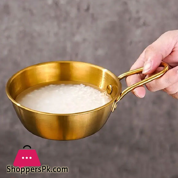 Stainless Steel Bowl Golden With Handle Multi-purpose Sauce Seasoning Bowl Tableware 1-Pc 15 x 6 cm