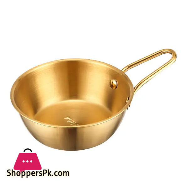 Stainless Steel Bowl Golden With Handle Multi-purpose Sauce Seasoning Bowl Tableware 1-Pc 15 x 6 cm