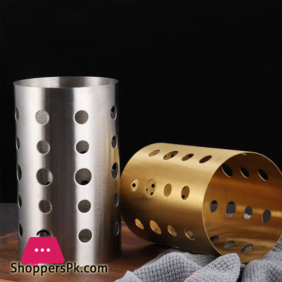 Stainless Steel Golden Chopsticks Cutlery Holder Kitchen Gadget Forks Organizer 10 x 15 CM