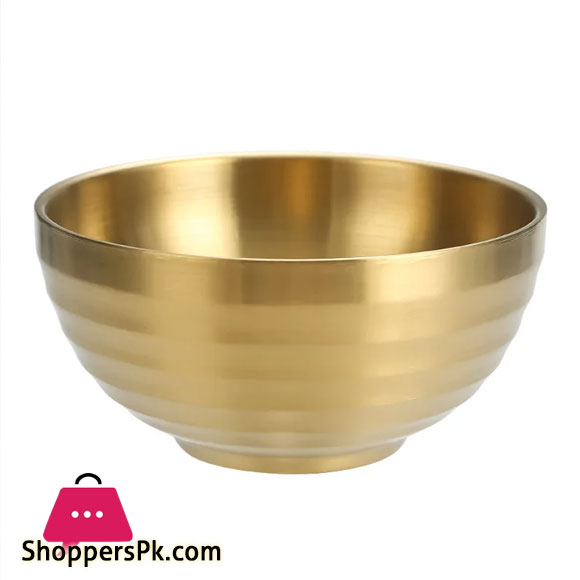 Stainless Steel Salad Rice Bowls Heat Insulation Anti-scald Ramen Soup Rice Noodle Bowl 12 CM