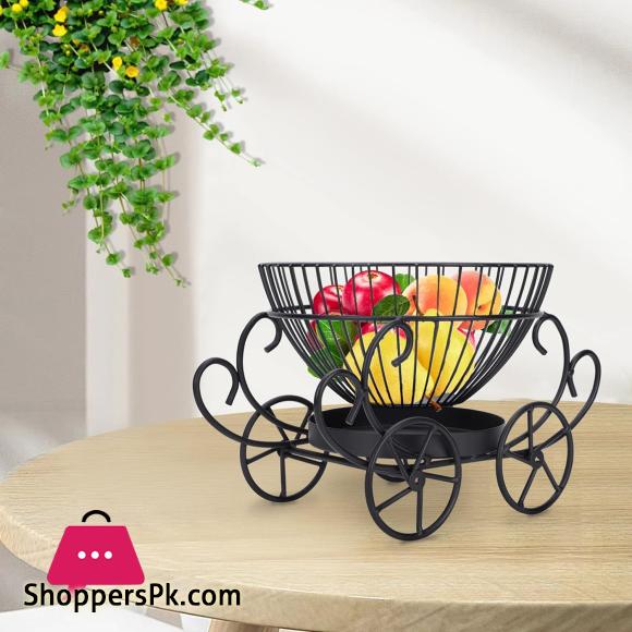 2 Tier Decorative Fruit Basket, Metal Snacks & Fruit Basket
