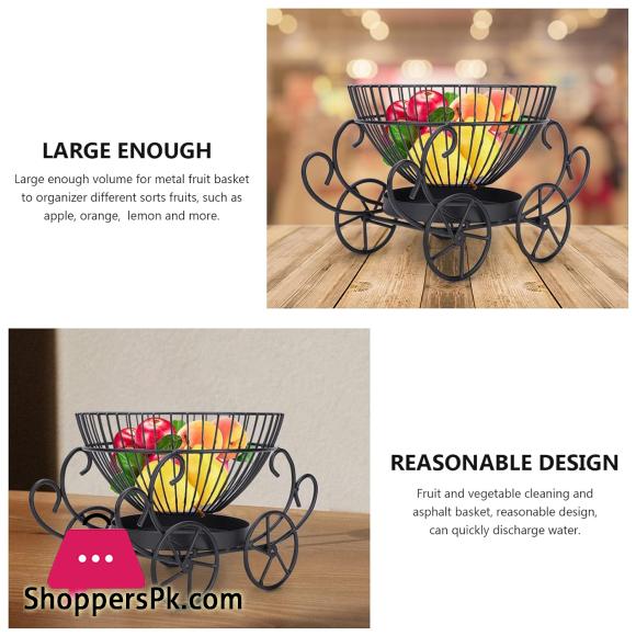 2 Tier Decorative Fruit Basket, Metal Snacks & Fruit Basket