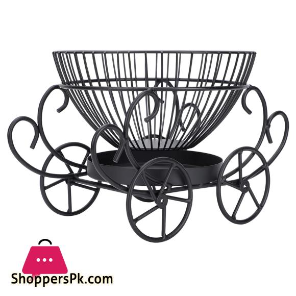 2 Tier Decorative Fruit Basket, Metal Snacks & Fruit Basket