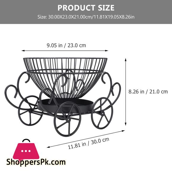 2 Tier Decorative Fruit Basket, Metal Snacks & Fruit Basket