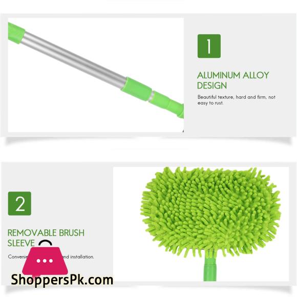 2 in 1 Car Wash Mop Mitt with Long Handle,Scratch Cleaning Tool