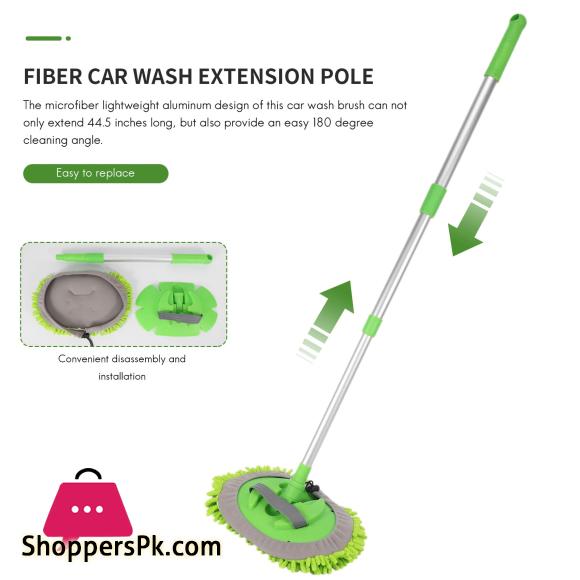 2 in 1 Car Wash Mop Mitt with Long Handle,Scratch Cleaning Tool