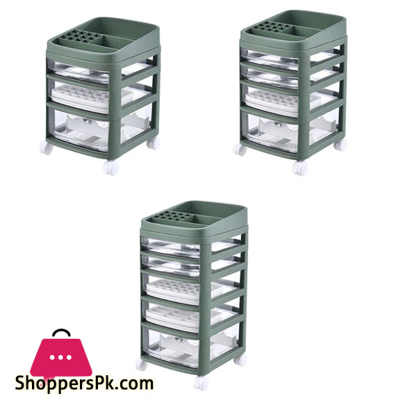 3 LAYER ROLLING DRAWERS STORAGE UNIT JEWELLERY SCHOOL STUDY TABLE TOP UNDER DESK
