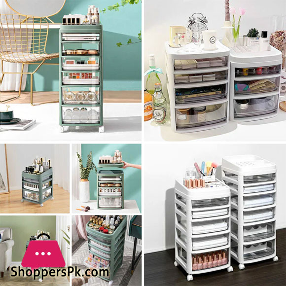 3 LAYER ROLLING DRAWERS STORAGE UNIT JEWELLERY SCHOOL STUDY TABLE TOP UNDER DESK