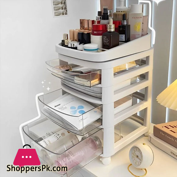 3 LAYER ROLLING DRAWERS STORAGE UNIT JEWELLERY SCHOOL STUDY TABLE TOP UNDER DESK