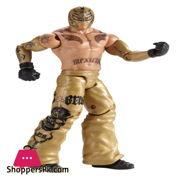 4 WWE Fighters Action Figure Combo,Rock,Batista,Rey Mysterio, and Brock Lesnar with States and Chairs