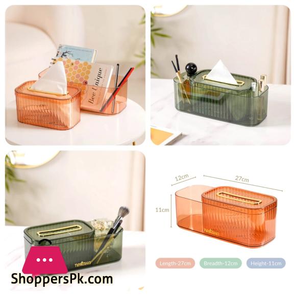 Acrylic 2 In 1 Tissue Box - 1 Piece