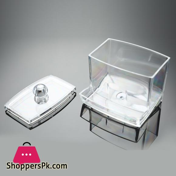 Acrylic Cotton Swabs Storage Holder Box Portable Transparent Makeup Cotton Pad Conbo