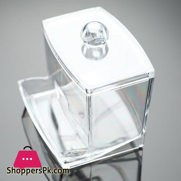 Acrylic Cotton Swabs Storage Holder Box Portable Transparent Makeup Cotton Pad Conbo