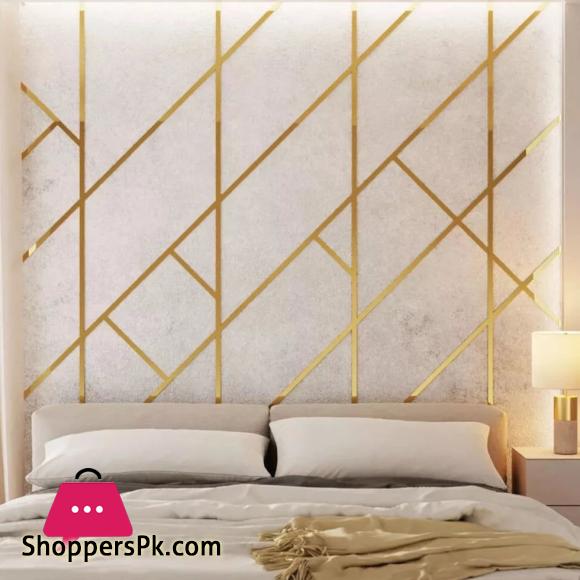 Acrylic Mirror Strips Sticker Wall Decoration Wall Design Size: 96 Inch Height 0.75 Inch Width