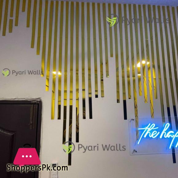 Acrylic Mirror Strips Sticker Wall Decoration Wall Design Size: 96 Inch Height 0.75 Inch Width