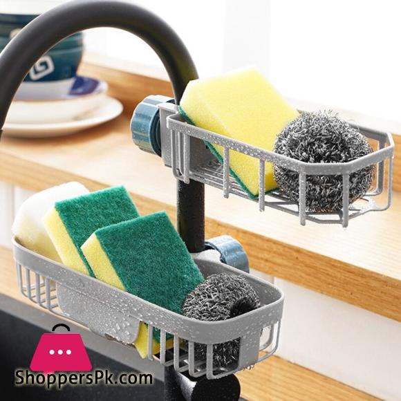 Adjustable Sink Drain Rack Sponge Storage Faucet Holder Soap Drainer Shelf Basket Organizer Kitchen Bathroom Accessories