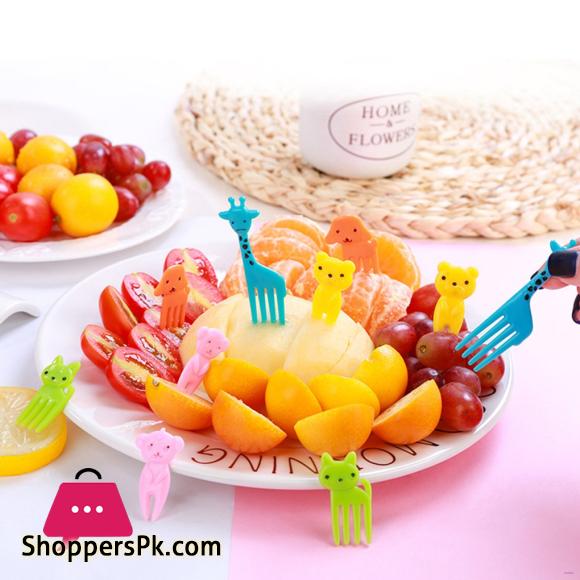 Animal Fruit Fork Mini Cartoon Children Snack Cake Dessert Food Fruit Pick Pack of 50