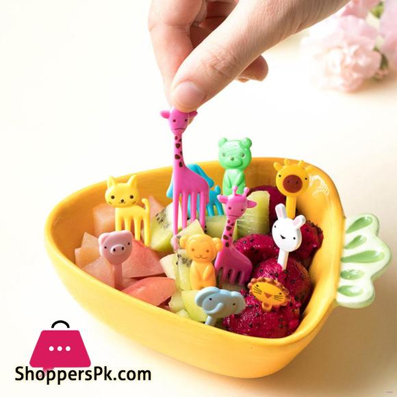 Animal Fruit Fork Mini Cartoon Children Snack Cake Dessert Food Fruit Pick Pack of 50