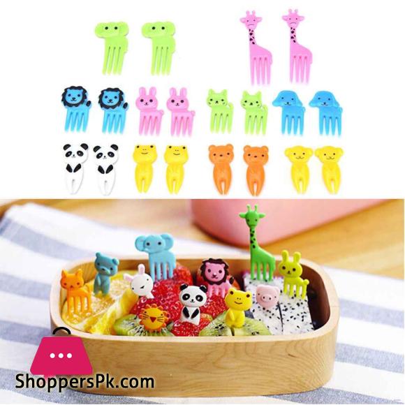 Animal Fruit Fork Mini Cartoon Children Snack Cake Dessert Food Fruit Pick Pack of 50
