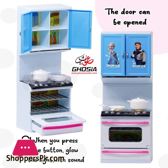 Barbie Kitchen Play Set For Baby Girls With Flashing Lights & Sounds Complete Kitchen Set With Little Kitchen Accessories Real Like Kitchen Play -104