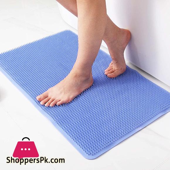 Bath Mats for Bathroom Floor Washable PVC Shower Mat Antifatigue Massage Floor Mats with Suction Cups Non-Slip for Tub Shower and Bath Room 44X70 CM