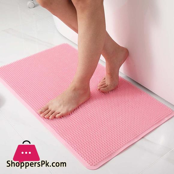 Bath Mats for Bathroom Floor Washable PVC Shower Mat Antifatigue Massage Floor Mats with Suction Cups Non-Slip for Tub Shower and Bath Room 44X70 CM