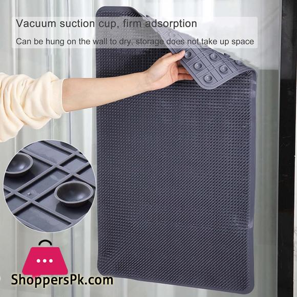 Bath Mats for Bathroom Floor Washable PVC Shower Mat Antifatigue Massage Floor Mats with Suction Cups Non-Slip for Tub Shower and Bath Room 44X70 CM
