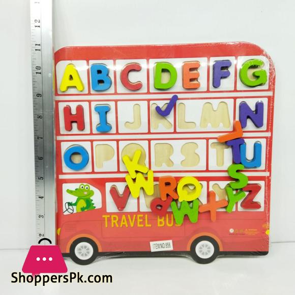 Digital Wooden Alphabet bus - Toy car - Alphabet sorting - Alphabet Puzzle - Intelligence Box - Alphabet Car