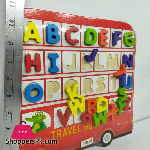 Digital Wooden Alphabet bus - Toy car - Alphabet sorting - Alphabet Puzzle - Intelligence Box - Alphabet Car