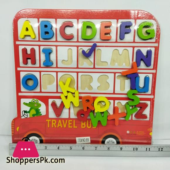 Digital Wooden Alphabet bus - Toy car - Alphabet sorting - Alphabet Puzzle - Intelligence Box - Alphabet Car