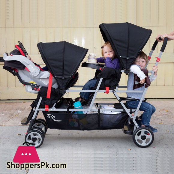 Joovy Big Caboose Stand-On Tandem Triple Stroller Black