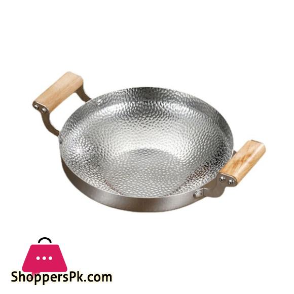 Kitchen Metal Pot Stainless Steel Double Handle Cooking Pot Household Kitchenware - 24CM