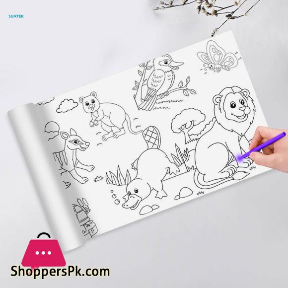 Large Children Colouring Roll Arts Crafts Activity Coloring Book Paper 12 inch x 6 Meter