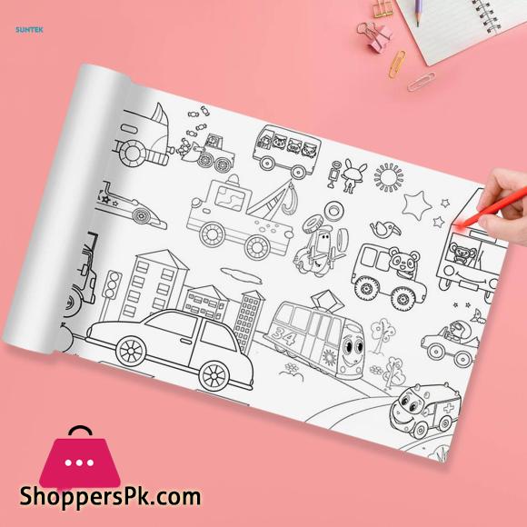 Large Children Colouring Roll Arts Crafts Activity Coloring Book Paper 12 inch x 6 Meter