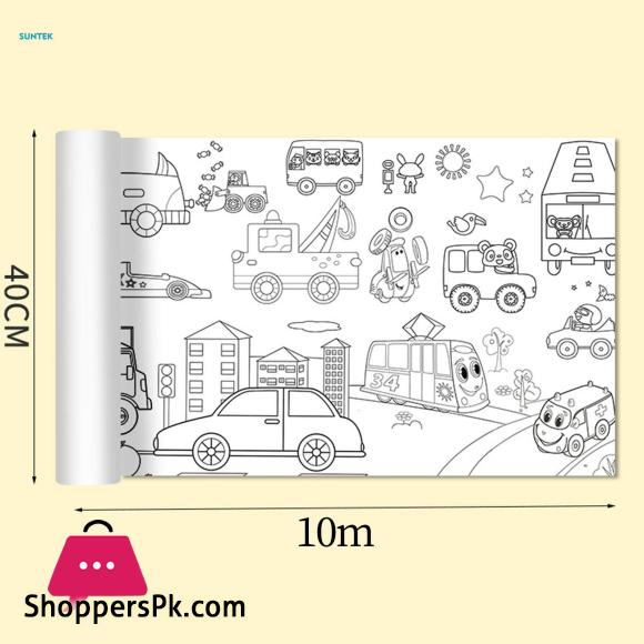Large Children Colouring Roll Arts Crafts Activity Coloring Book Paper 12 inch x 6 Meter