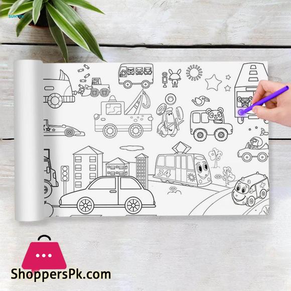 Large Children Colouring Roll Arts Crafts Activity Coloring Book Paper 12 inch x 6 Meter