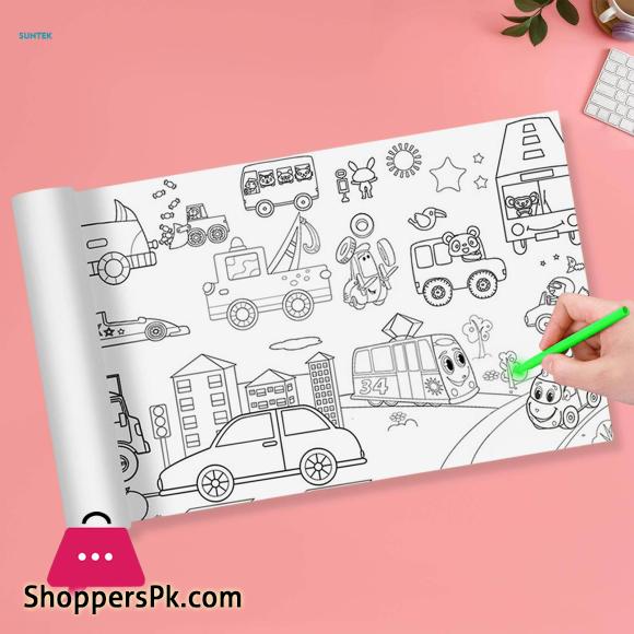 Large Children Colouring Roll Arts Crafts Activity Coloring Book Paper 12 inch x 6 Meter
