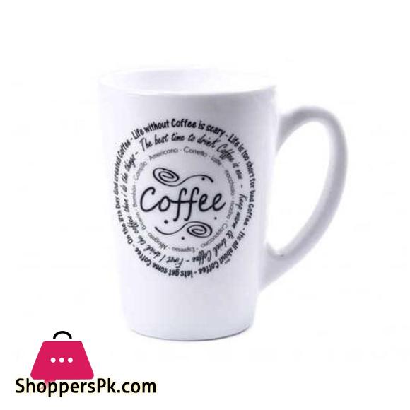 Luminarc Opalware Large Coffee Mugs Set of 6 Pieces, 320 ML UAE Made